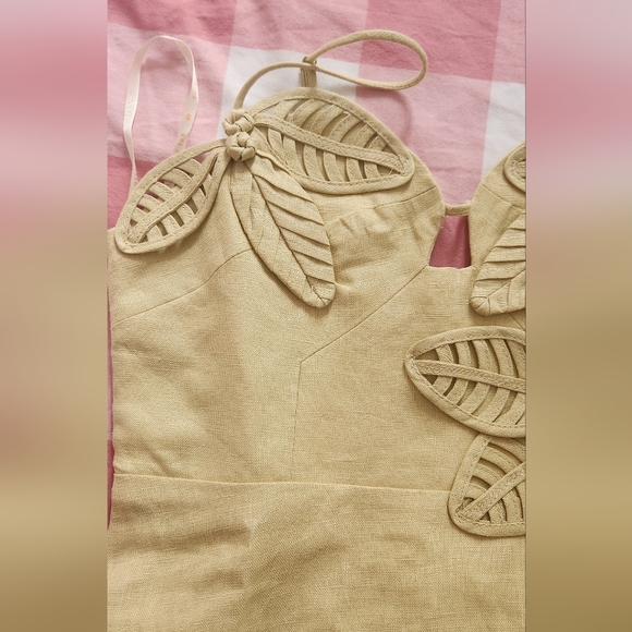 farm rio. sand 3d flower bodice midi dress. size s. NWT - Picture 9 of 15